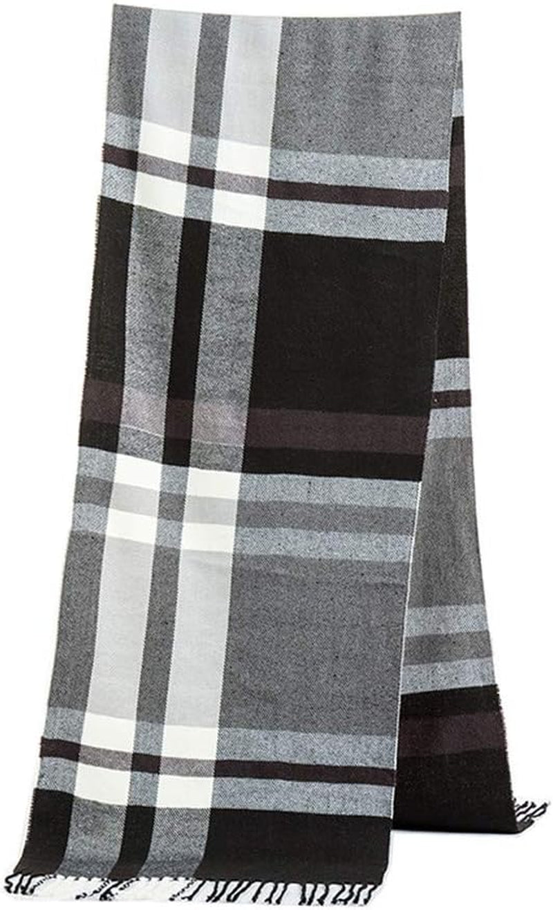 Men'S Scarves Classic Arrival Winter Plaid Scarf Tassel Edge Soft Warm Scarf