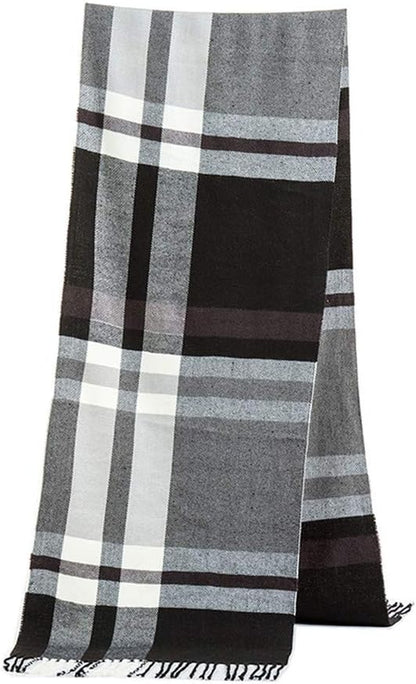Men'S Scarves Classic Arrival Winter Plaid Scarf Tassel Edge Soft Warm Scarf