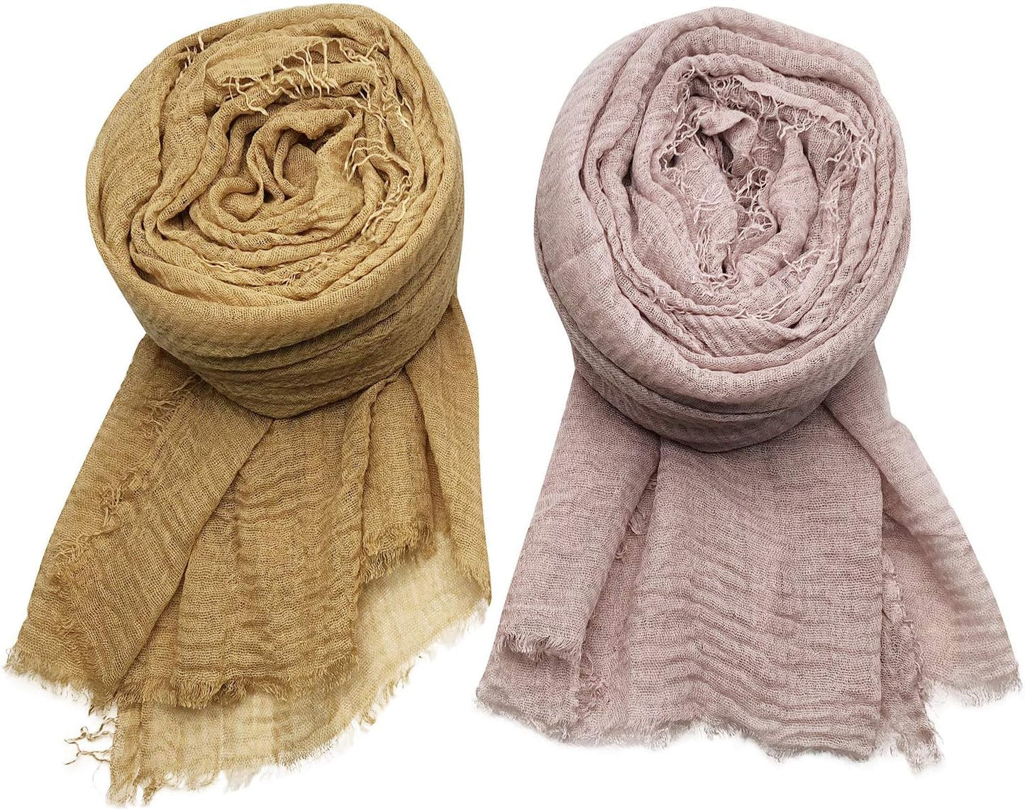 Manshu 4PCS Women'S Soft Cotton Hemp Shawl & Wrap, Long Scarf & Head Scarf