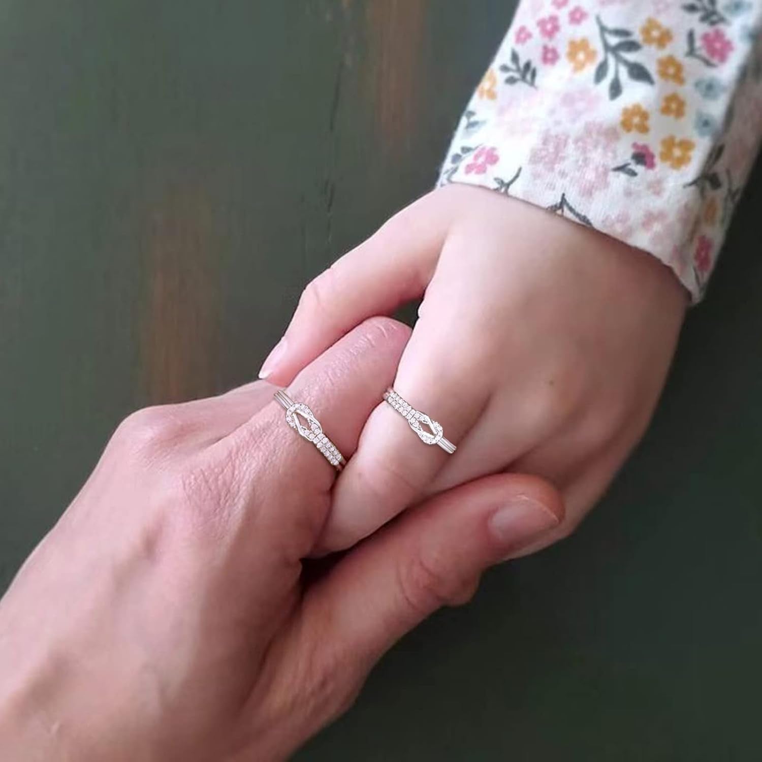 Silver knot ring in elegant gift box for Mother's Day