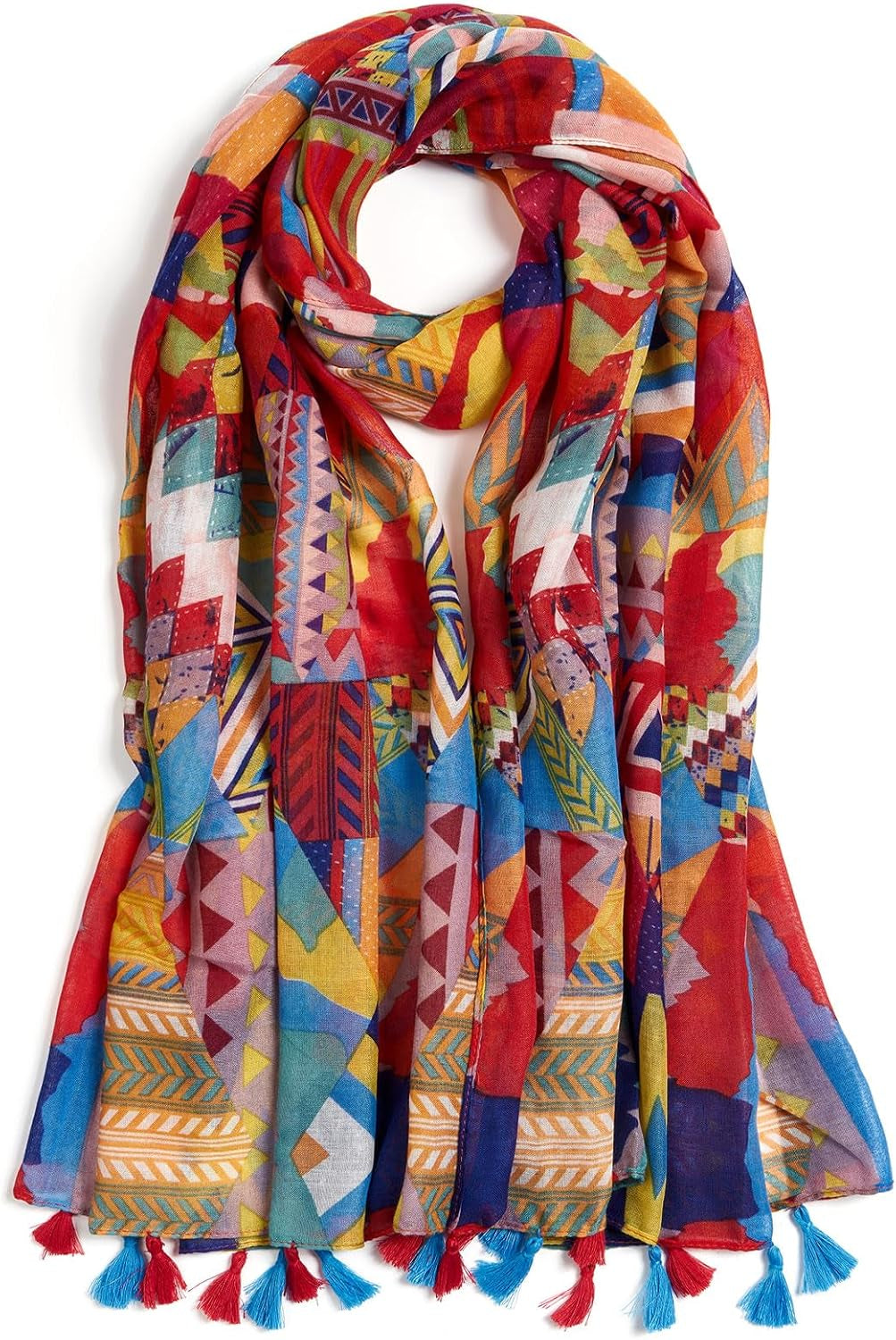 Scarf for Women Lightweight Soft Floral Leopard Printed Scarves Fall Winter Fashion Shawl Wrap with Fringe