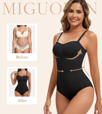Seamless shapewear bodysuit smooth sculpting demonstration