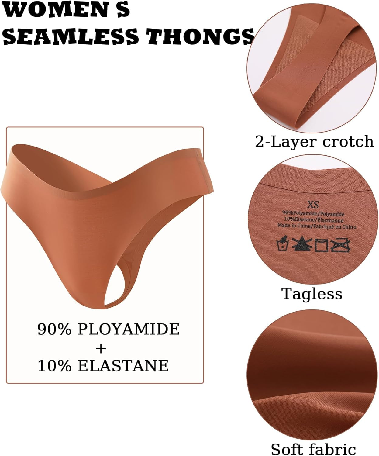 Woman wearing FINETOO seamless thong under fitted clothing