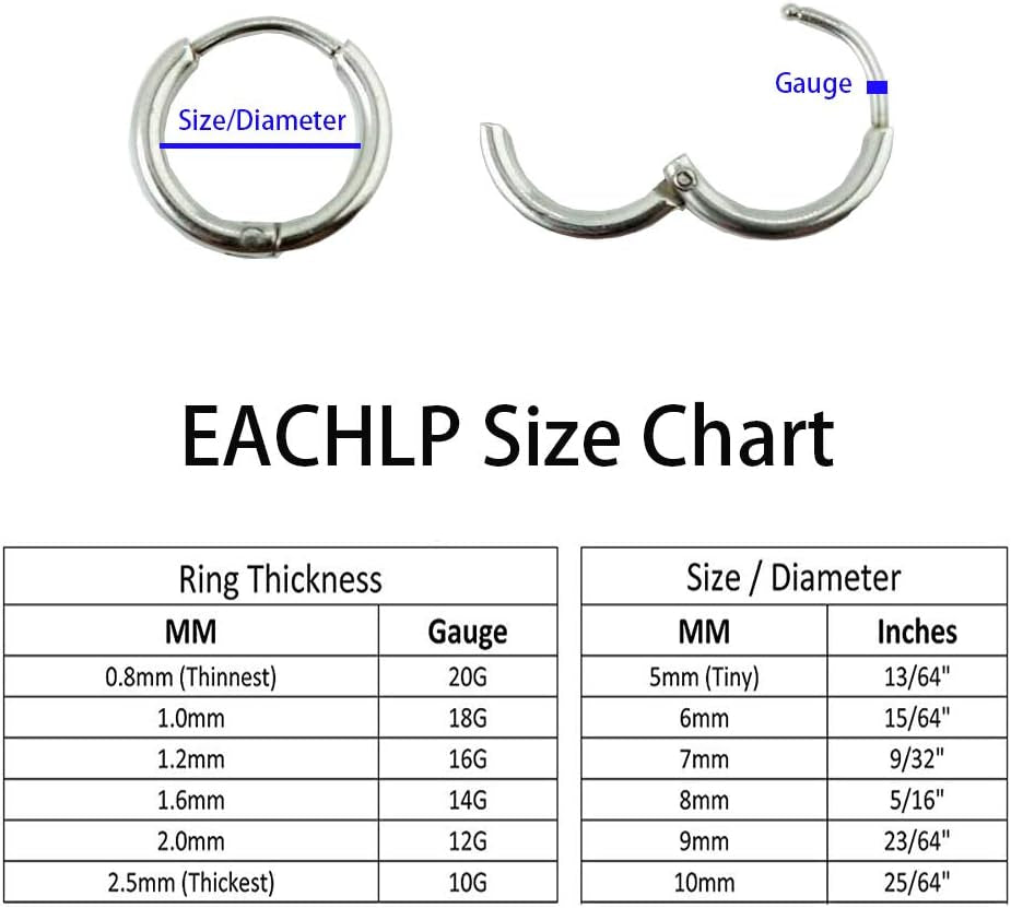 Unisex 18K Real Gold Plating Surgical Steel Sleeper Tiny Hoop Earrings,Nose Ring Septum Ring Helix Ring Daith Ring Lip Ring Nipple Ring Snug Ring Rook Ring Body Piercing Jewelry