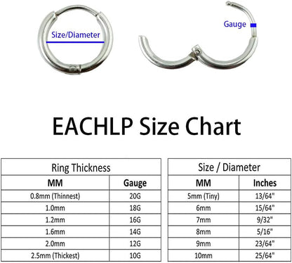 Unisex 18K Real Gold Plating Surgical Steel Sleeper Tiny Hoop Earrings,Nose Ring Septum Ring Helix Ring Daith Ring Lip Ring Nipple Ring Snug Ring Rook Ring Body Piercing Jewelry