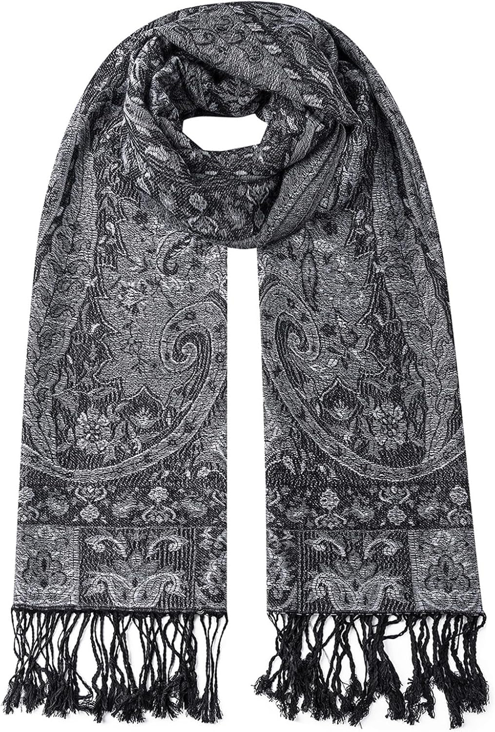 Umjetnost Womens Soft Silky Pashmina Rave Scarf Paisley Pattern Pashmina Shawl Wrap with Fringes