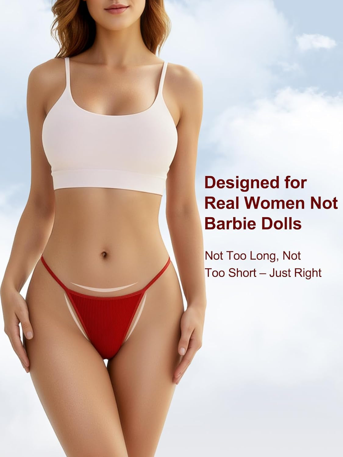 Women's seamless cotton thongs in neutral color pack