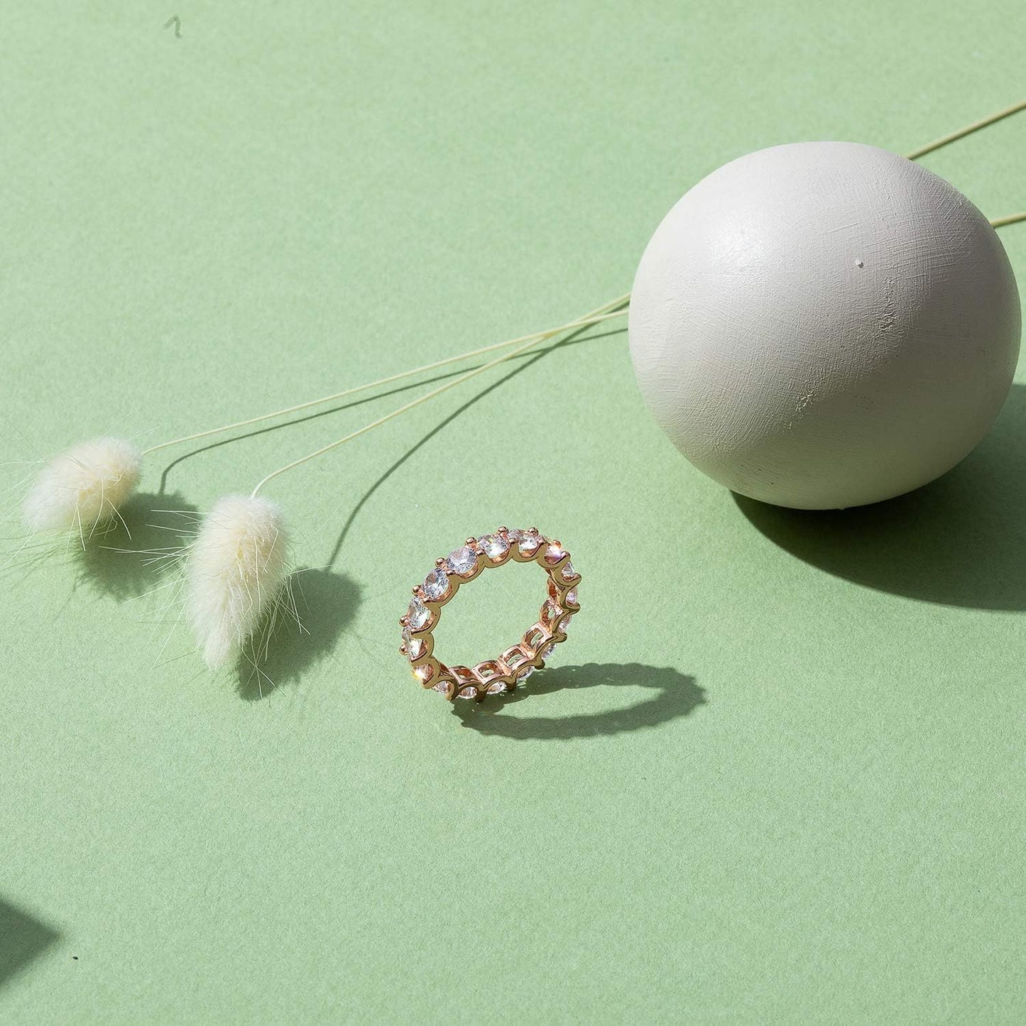 PAVOI 14K Gold Plated Cubic Zirconia Love Rings - 4Mm Stackable for Women