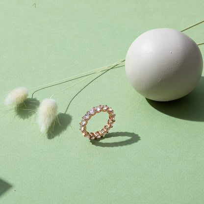 PAVOI 14K Gold Plated Cubic Zirconia Love Rings - 4Mm Stackable for Women