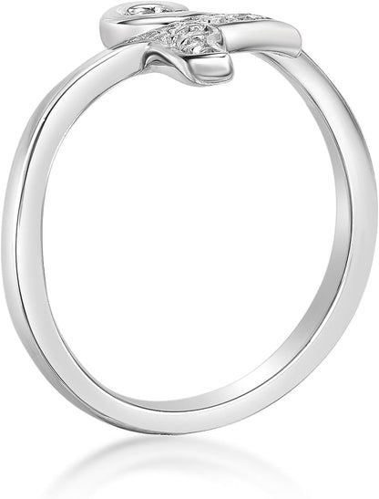 Lavari Jewelers 1/20 Carat Natural Diamond Dolphin Tail Open Toe Ring for Women I 925 Sterling Silver Toe Ring for Her (H-I, I2-I3, 0.04 Cttw) Hypoallergenic Mermaid Tail Adjustable Toe Band