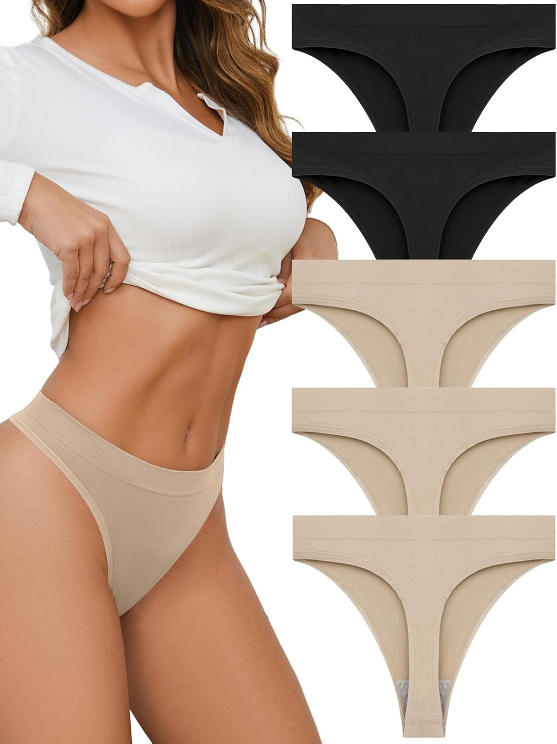 High-quality breathable thong underwear in five coordinating styles