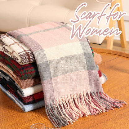 Pleneal Scarf for Women, Womens Winter/Fall Scarf,Long Plaid Shawls and Wraps, Cashmere Feel Blanket Pashmina Scarves