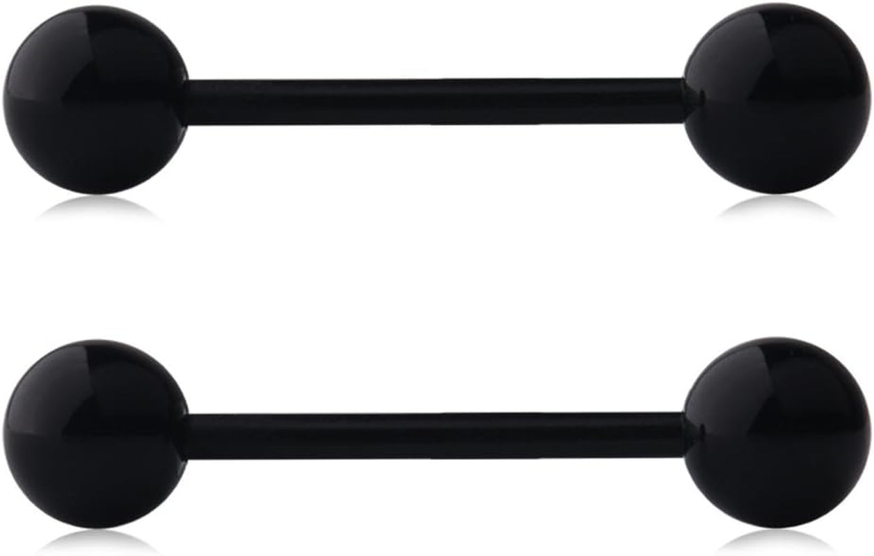 Ruifan 14G 16Mm Acrylic Nipple Tongue Barbell Ring Body Piercing Jewelry Retainer 2-6PCS