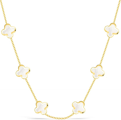 SHINYY Four Leaf Clover Choker Necklace for Women | 18K Gold Plated Lucky 4 Leaf Jewelry | Trendy Gifts for Her