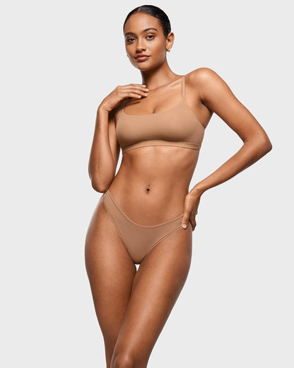 Women's v-waisted thong side silhouette