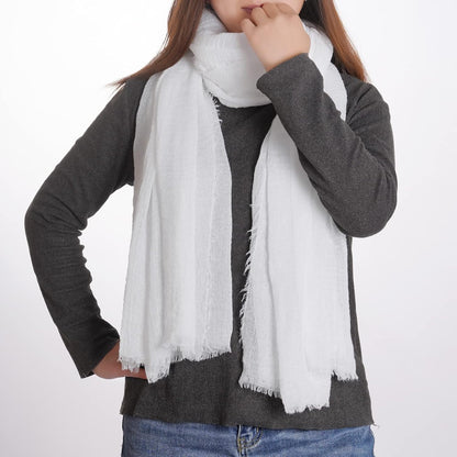 Women Summer Cotton Blend Crinkle Vintage Soft Long Scarf Linen Beach Shawl Wrap