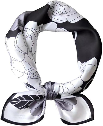 ANDANTINO 100% Mulberry Silk Square Scarf for Hair-25.6" X25.6'' Women Men Natural Silk Neckerchief Digital Printed Headscarf