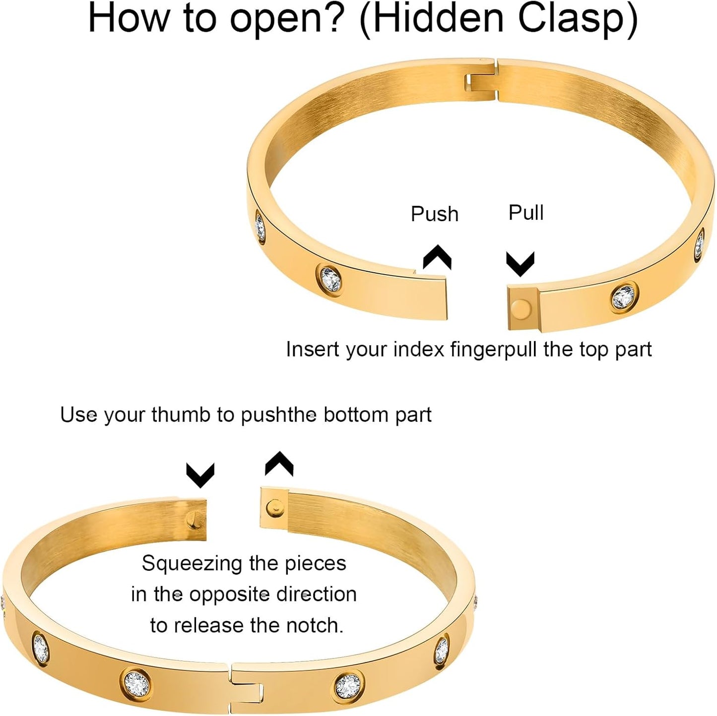 MPRAINBOW Gold Bracelets for Women, 2Pcs 18K Gold Plated Cubic Zirconia Bangle Crystal Friendship Bracelet Jewelry,Wedding Party Christmas Birthday Gifts for Her Girlfriend Sister Daughter