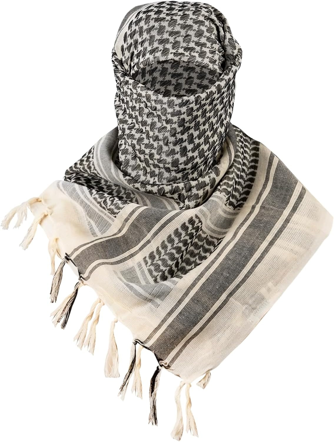FREE SOLDIER Scarf Military Shemagh Tactical Desert Keffiyeh Head Neck Scarf Arab Wrap with Tassel for Men Women