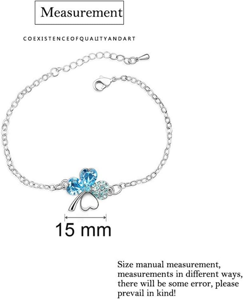 AILUOR Four Leaf Clovers Jewelry Set, Fashion Austrian Crystal Rhinestone Lucky Four Leaf Clover Necklace Bracelet or Earrings for Women Wedding Party Gift