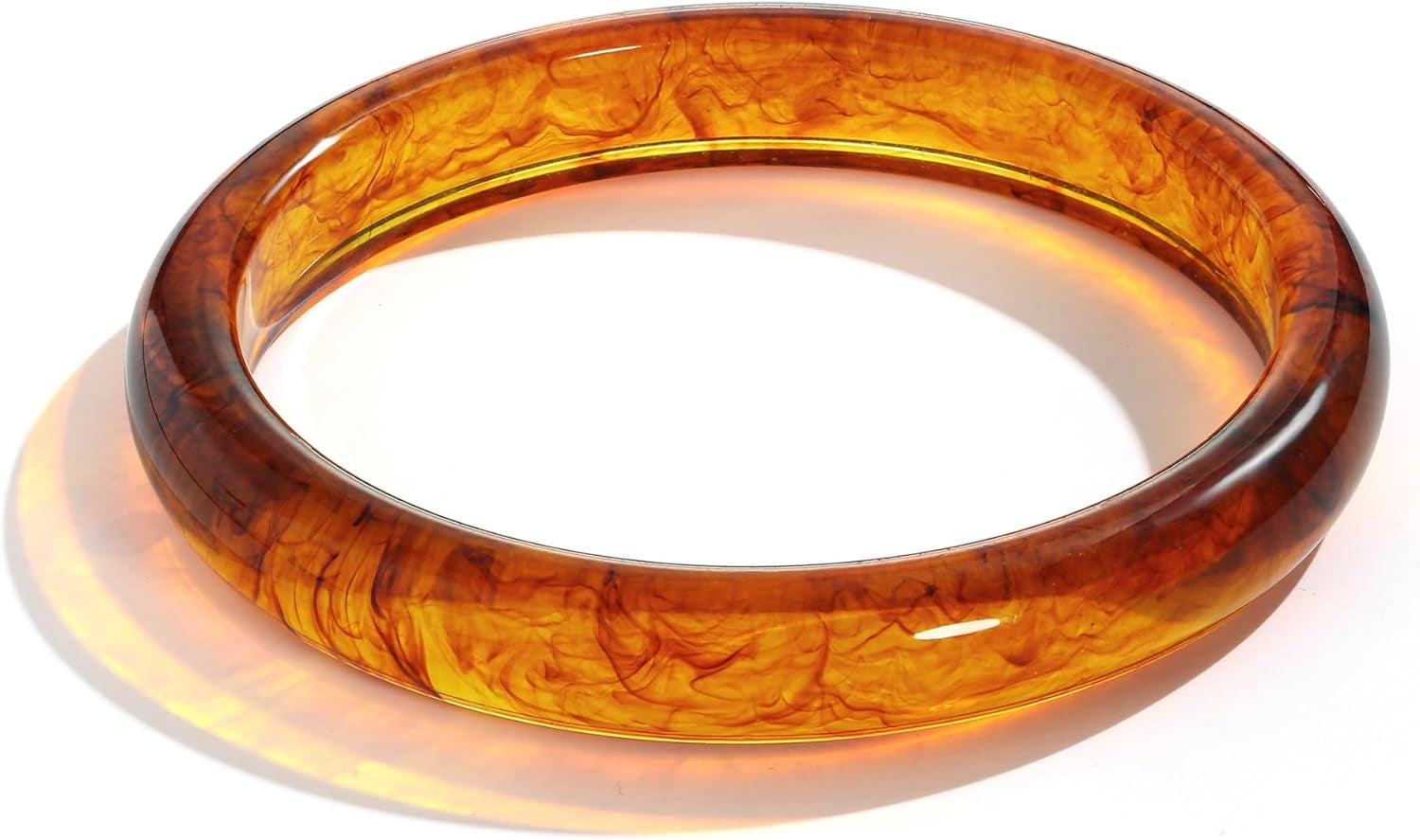 2PCS Resin Bracelet Set for Women Trendy Cream Acrylic Resin Bangle Bracelets Tortoise Shell Translucent Acetate Wristband Bangle Jewelry