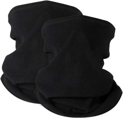 KGC 2 Pack Winter Neck Warmer Gaiter Fleece Windproof Face Mask Cover Cold Weather Scarf for Men & Women