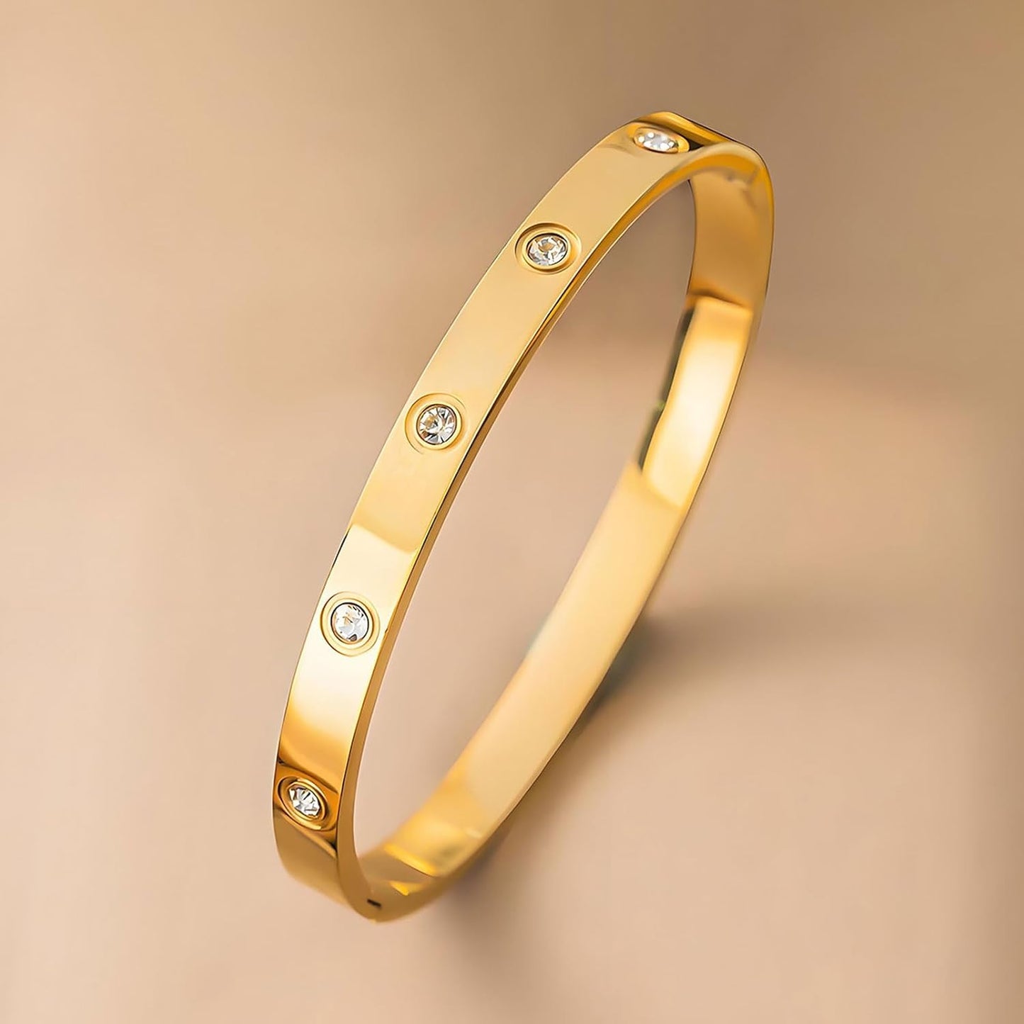 3 Pcs Four-Leaf Clover Jewelry for Women, 18K Gold Plated Stainless Steel Necklace, Bracelet Set, Gold Bracelet Cubic Zirconia Bangle, Clover Jewellery Set for Mother'S Day, Valentine'S Day