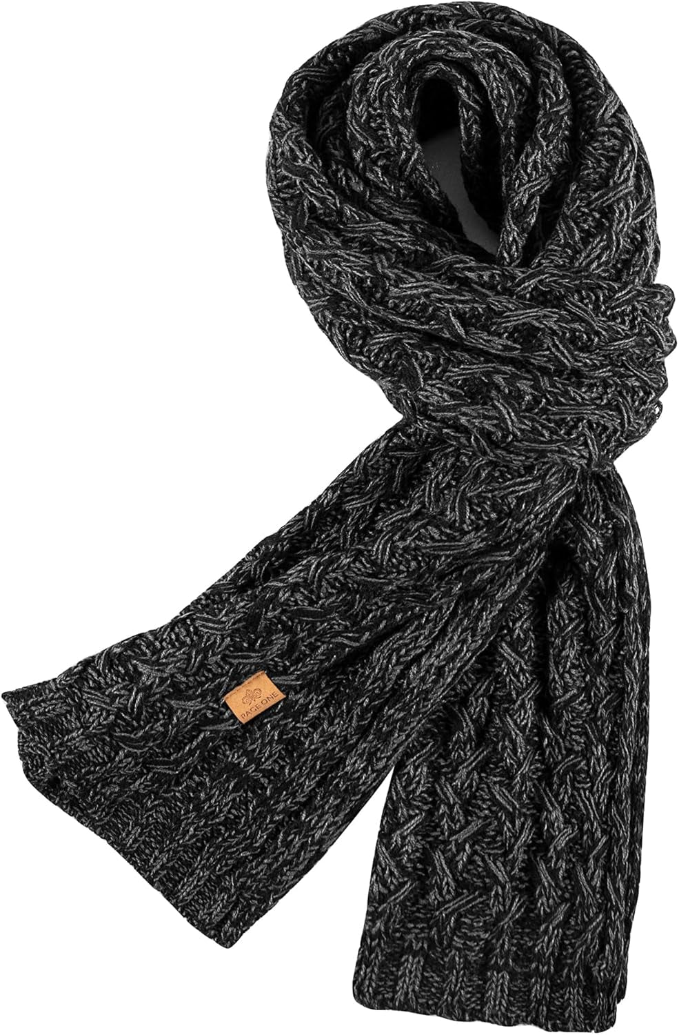 PAGE ONE Women'S Ribbed Knit Scarf Winter Warm Long Big Wrap Cashmere Wool Thick Large Chunky Scarf for Women