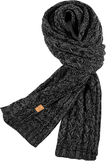 PAGE ONE Women'S Ribbed Knit Scarf Winter Warm Long Big Wrap Cashmere Wool Thick Large Chunky Scarf for Women