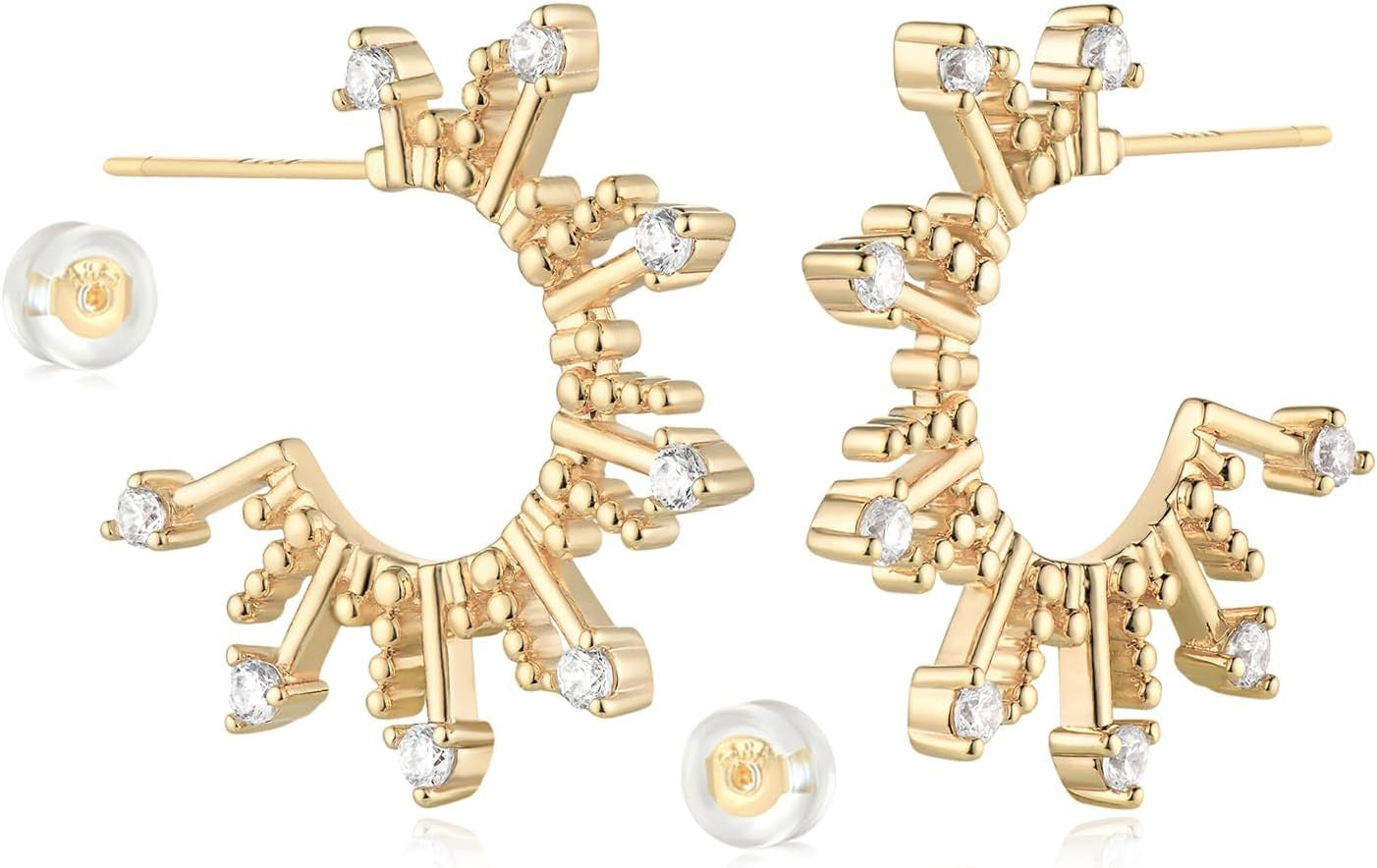 MYEARS Women Hoop Earrings Gold 14K Gold Filled Small Simple Handmade Hypoallergenic Everyday Illusion Jewelry