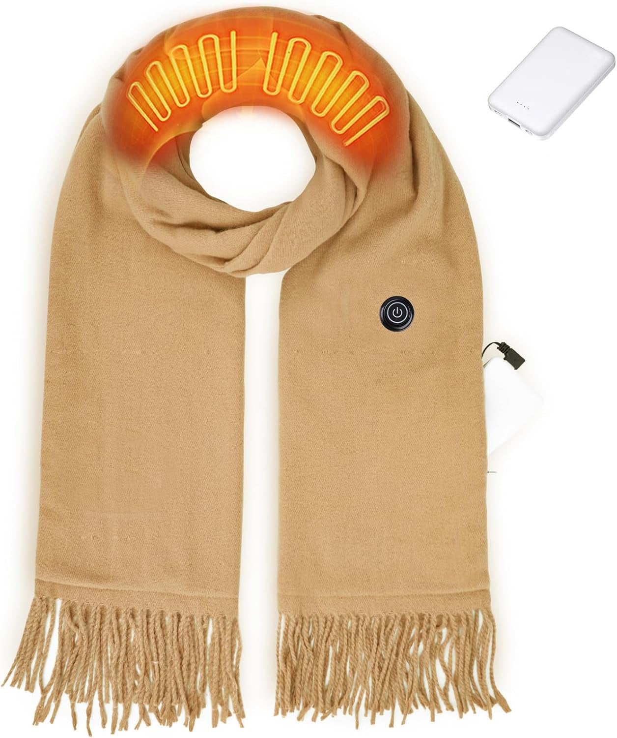 EN'DA Professional Heated Scarf for Women and Men with Rechargeable Battery, Winter Electric Scarf for Cold Weather