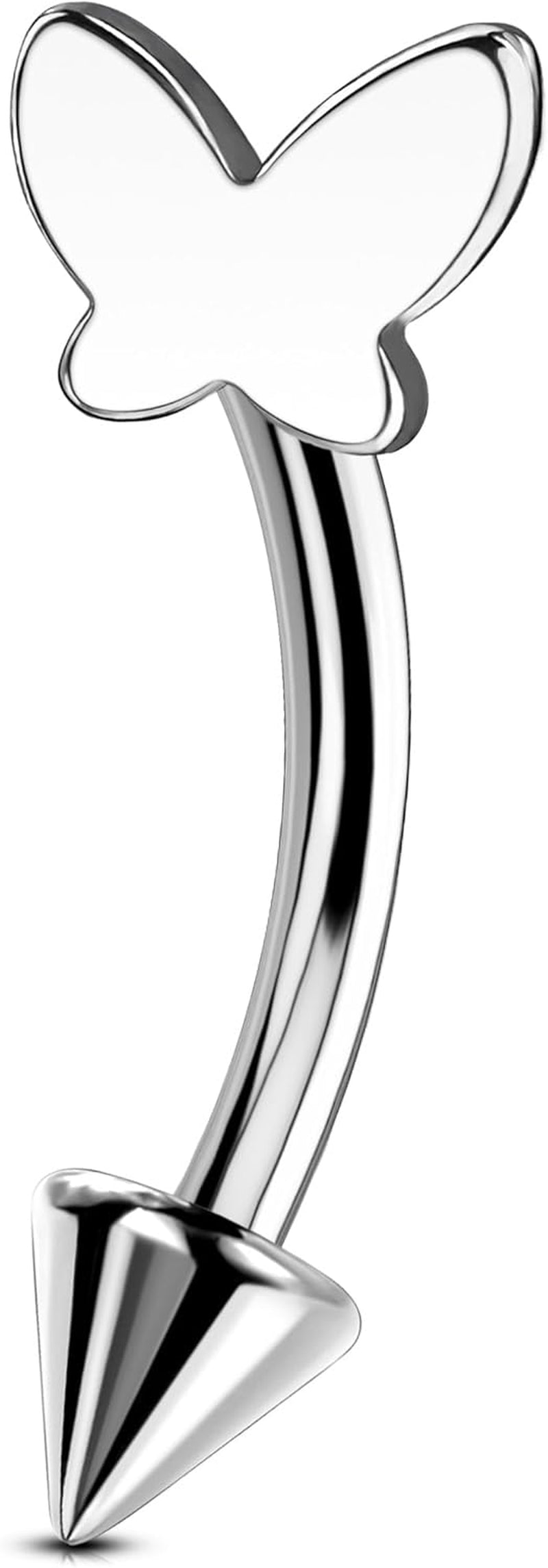 OUFER Rook Piercing Jewelry, G23 Solid Titanium Eyebrow Rings, Heart Vertical Labret Lip Jewelry, 16G Curved Barbells, Daith Rook Earrings for Women Men