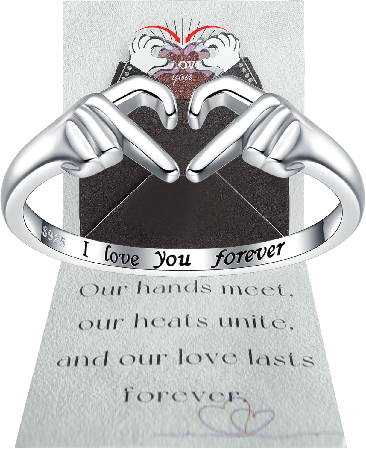 925-Sterling-Silver Heart Claddagh Rings for Women - Adjustable White/18K/Rose Gold Plated Irish Claddagh Ring Friendship Promise Love Heart Jewelry Rings Christmas Gifts for Women Friends