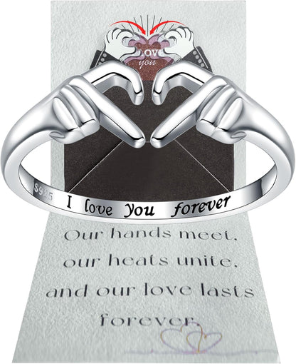 925-Sterling-Silver Heart Claddagh Rings for Women - Adjustable White/18K/Rose Gold Plated Irish Claddagh Ring Friendship Promise Love Heart Jewelry Rings Christmas Gifts for Women Friends