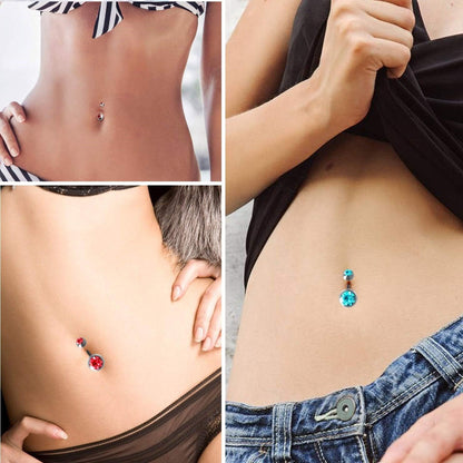 OMAIGAR Belly Rings for Women, Surgical Stainless Steel Belly Button Rings, Ideal Gift with Cute Package