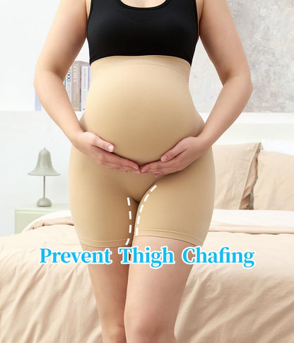 Close-up of seamless maternity shapewear fabric and construction