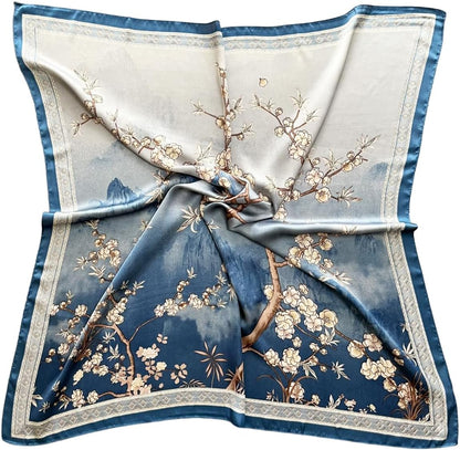 Julunar Silk like Head Scarf for Women - Satin Large Hair Scarves - 35" Square Silk Hair Wrap for Sleeping with Gift Packed