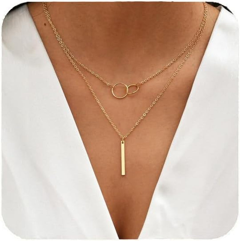 Gold Charm Necklace for Women Star Pearl Charms Pendant Neckalces Dainty 14K Gold Plated Summer Beach Ocean Jewelry Gifts