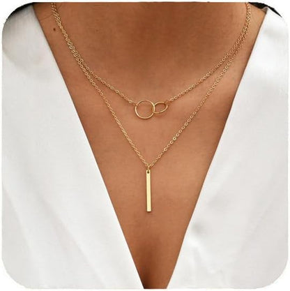 Gold Charm Necklace for Women Star Pearl Charms Pendant Neckalces Dainty 14K Gold Plated Summer Beach Ocean Jewelry Gifts