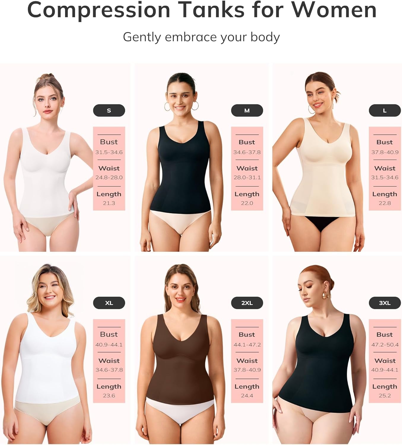 Compression shapewear camisole worn under blouse invisibly