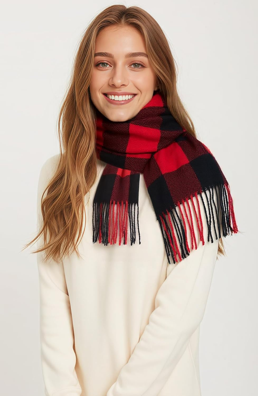 Pleneal Scarf for Women, Womens Winter/Fall Scarf,Long Plaid Shawls and Wraps, Cashmere Feel Blanket Pashmina Scarves