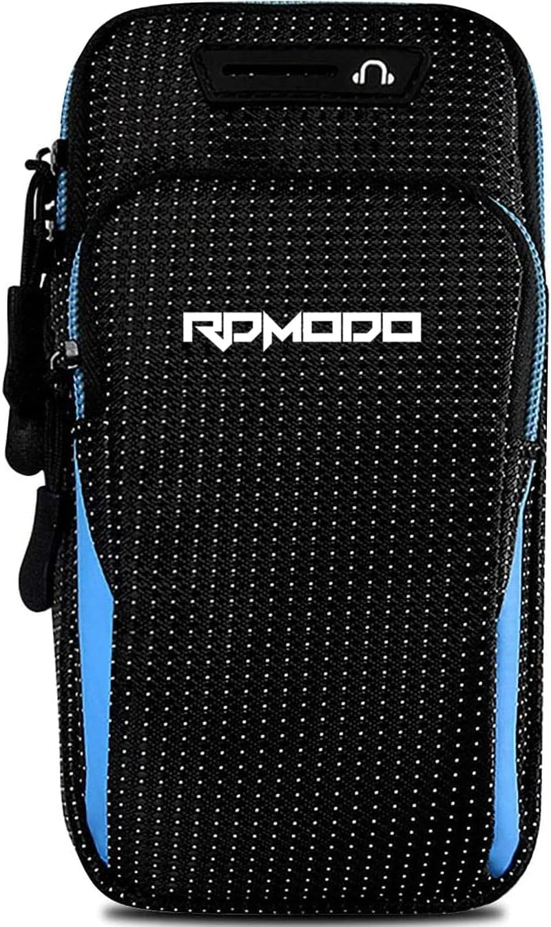 Running armband phone case demonstration on runner's bicep