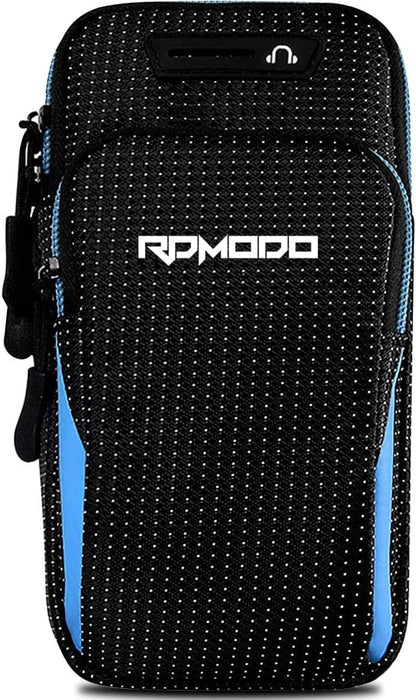 Running armband phone case demonstration on runner's bicep