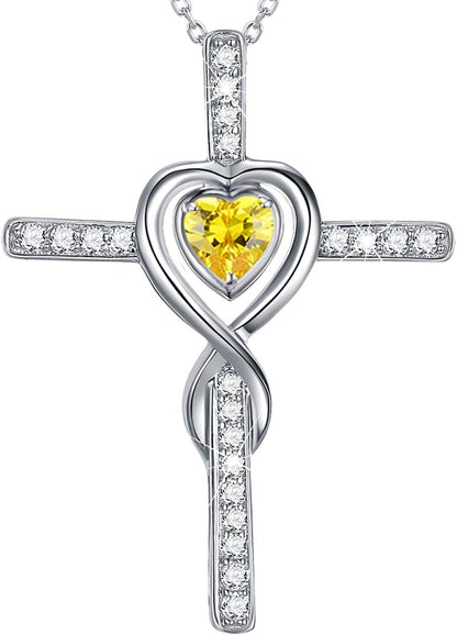 Dorella Love Infinity Christmas Jewelry for Women Birthday Gifts Wife Mom December January Birthstones Blue Topaz Garnet and More Stones Jewelry 925 Sterling Silver