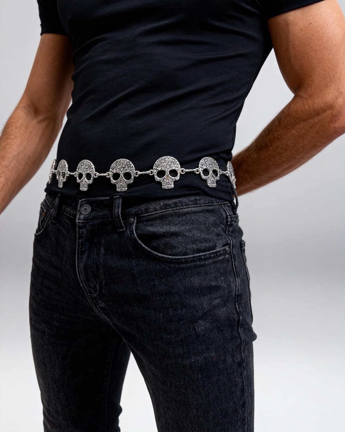 Skull Waist Chain Belt - Punk Gothic Crossover Body Belly Chains Tassel for Women Girl