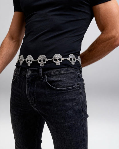 Skull Waist Chain Belt - Punk Gothic Crossover Body Belly Chains Tassel for Women Girl