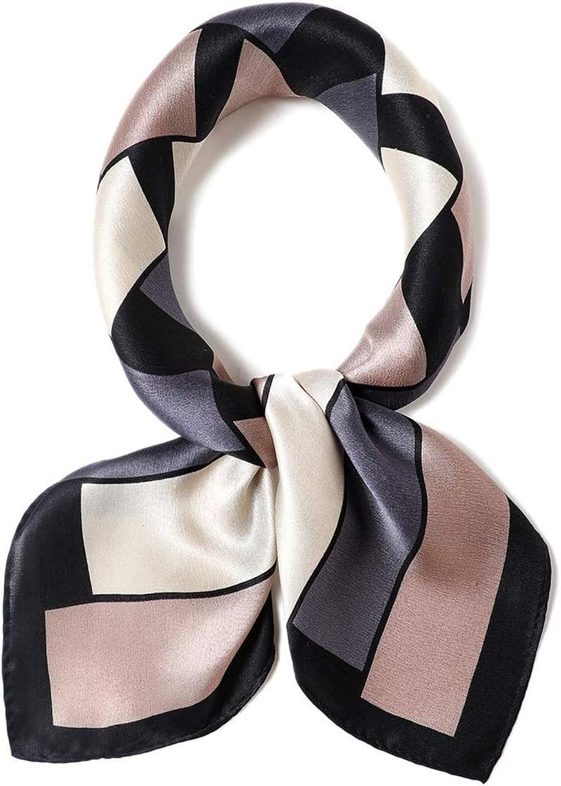 ANDANTINO 100% Mulberry Silk Square Scarf for Hair-25.6" X25.6'' Women Men Natural Silk Neckerchief Digital Printed Headscarf