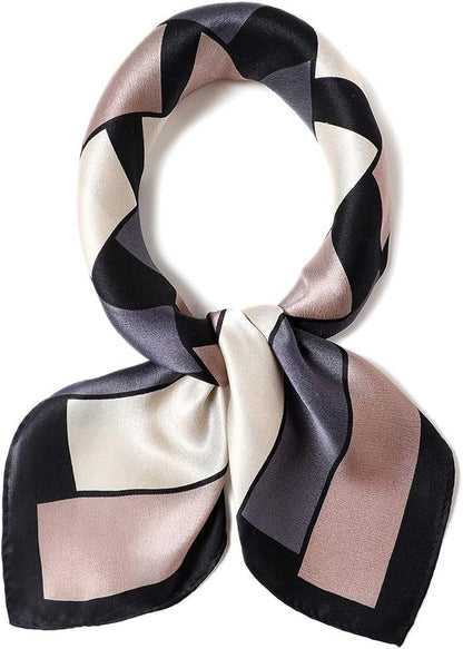 ANDANTINO 100% Mulberry Silk Scarf -21” Lightweight Square Neckerchief – Breathable Digital Printed Scarves with Gift Packed