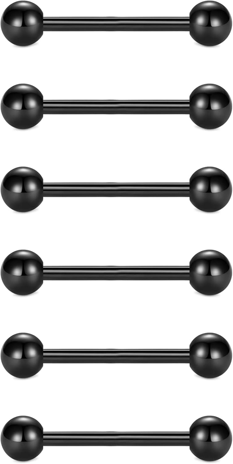 VCMART 12Mm-18Mm 14G Tongue Rings Nipple Straight Barbells Surgical Steel Body Piercing Jewelry
