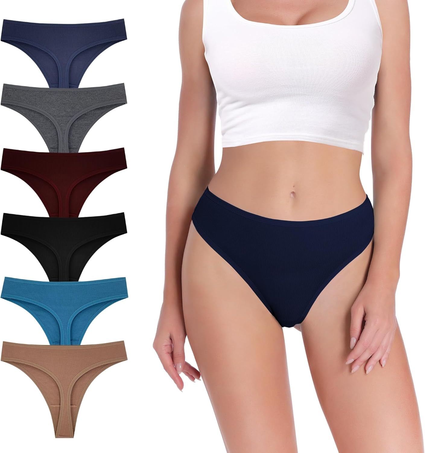 Multi-pack thongs coordinating lace styles together